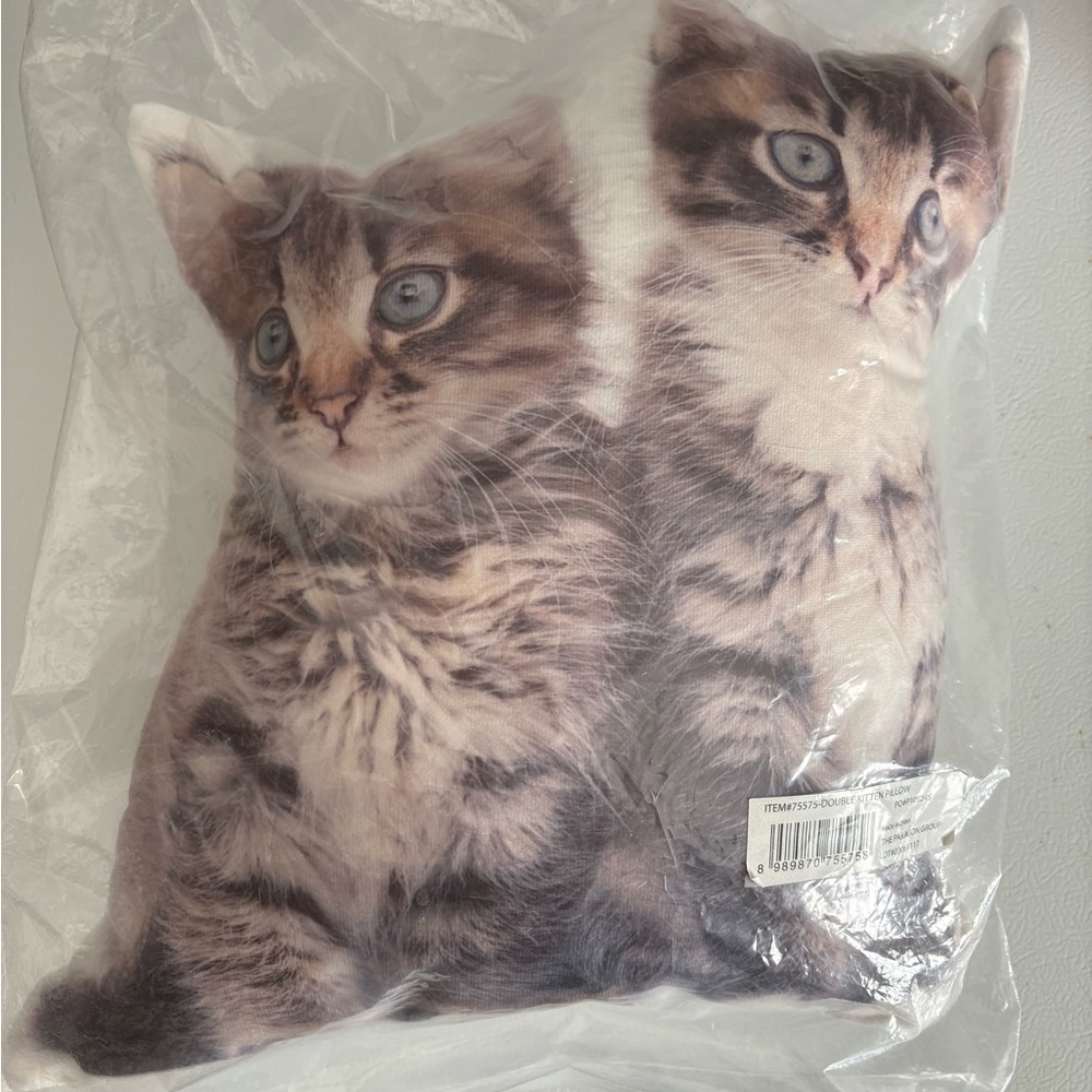 Pillow Kitten Image Decorative New In Bag